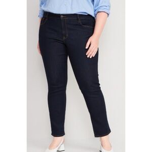 Old Navy Mid-Rise Power Slim Straight Jeans Black